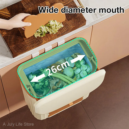 Purilite Select Wall Mounted Kitchen Trash Can with Lid - 8.5L/12L Under Sink Wastebasket for Bathroom and Cabinet Use