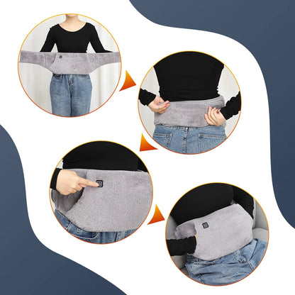 Calentador de manos con cinturón calefactor eléctrico USB, calentador de invierno, terapia de compresión caliente, cintura Abdominal, Lumbar, Menstrual, almohadilla calentadora de útero