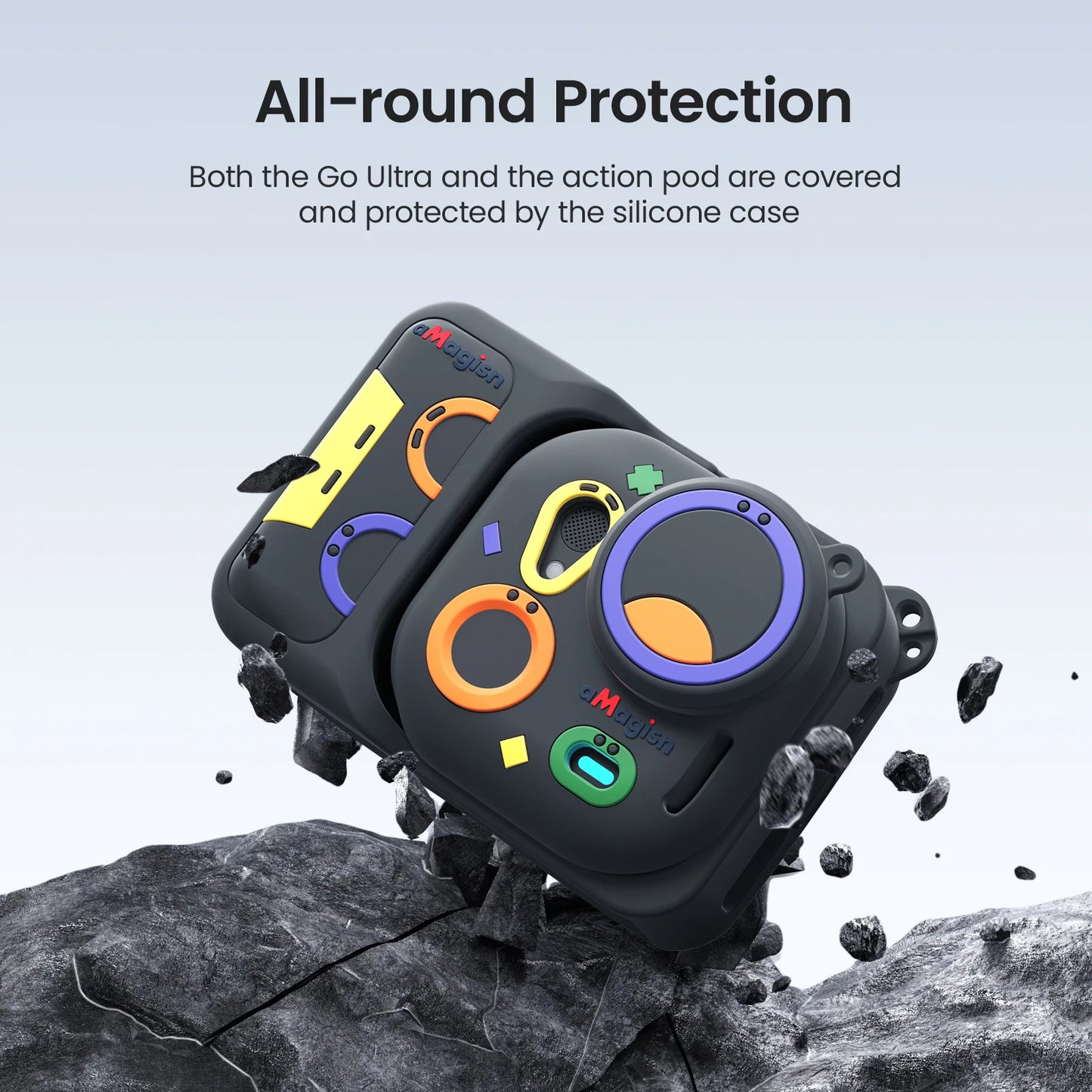 Purilite Select Silicone Protective Case – Anti-Loss Strap Go Ultra Protective Case with Detachable Lens Cap – Full Body  Shockproof Camera Cover