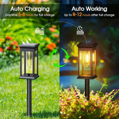 Purilite Select Solar Garden Pathway Lights Outdoor Waterproof Landscape Lawn Lights with Automatic On/Off