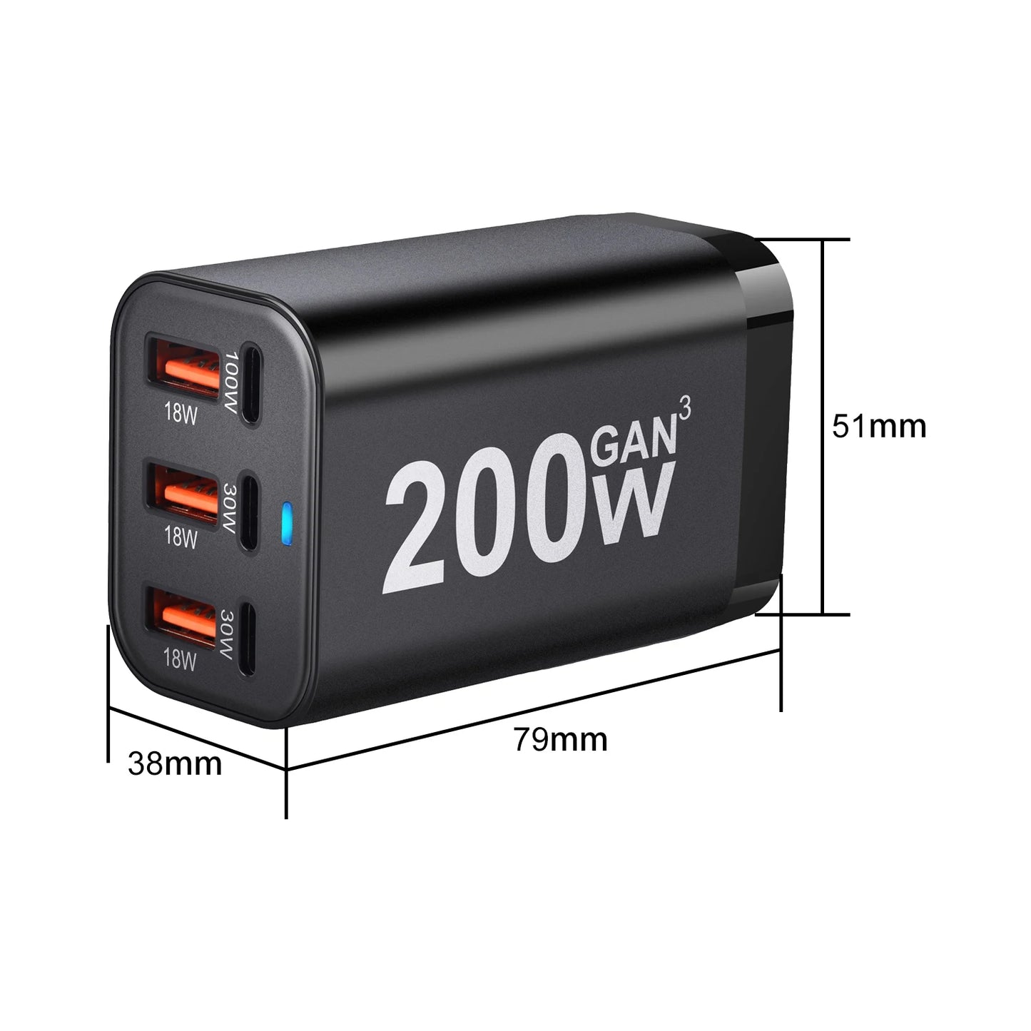 Purilite Select 200W 6-Port GaN USB-C Fast Charger