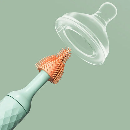 Purilite Select Electric Silicone Bottle Cleaning Brush Set | 360° Rotating Cup, Baby Bottle & Pacifier Cleaner with 1200mAh Rechargeable Battery