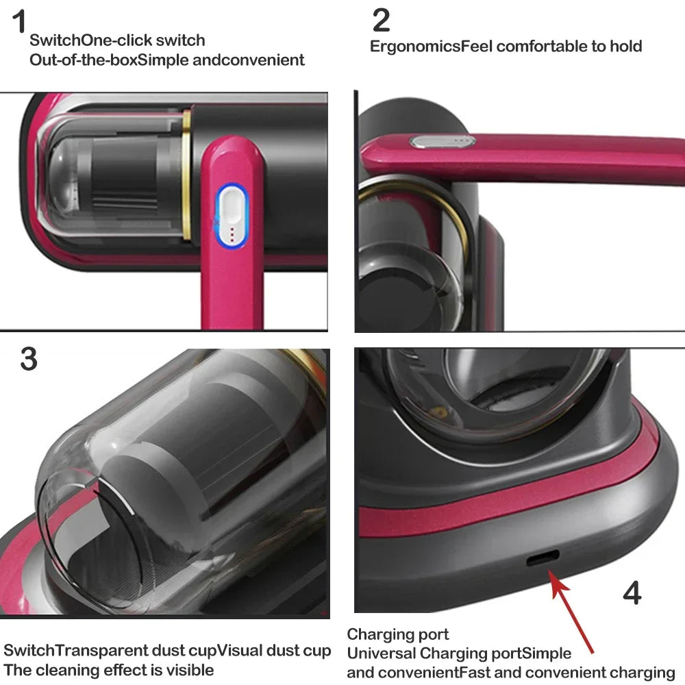 Purilite Select Wireless Handheld Mattress Vacuum Cleaner with UV Sterilization and Powerful Suction for Bedding, Sofa, Upholstery, and Home Cleaning - PuriLite