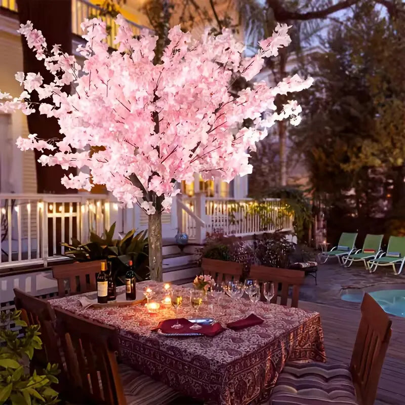Artificial Pink Cherry Blossom Tree - Handmade for Indoor/Outdoor, Christmas, Garden, Home, Office, Party, Wedding (5ft/1.5m) - PuriLite