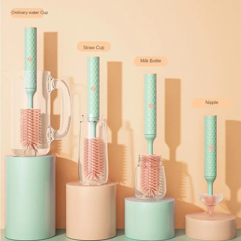 Purilite Select Electric Silicone Bottle Cleaning Brush Set | 360° Rotating Cup, Baby Bottle & Pacifier Cleaner with 1200mAh Rechargeable Battery