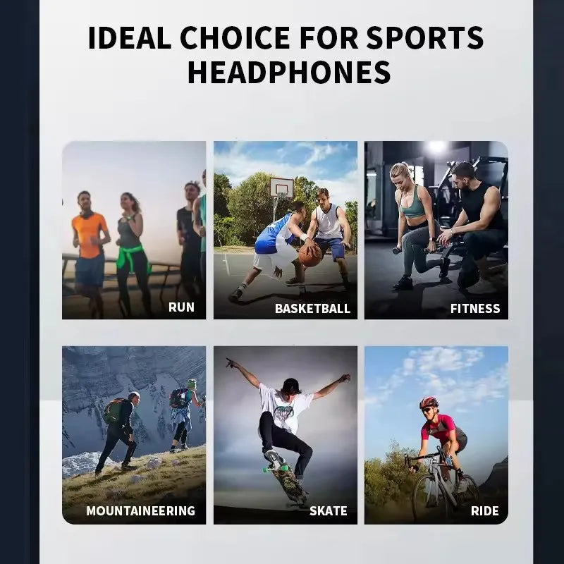 Wireless Bone Conduction Headphones | Bluetooth Sports Earphones with Microphone for Running and Outdoor Activities