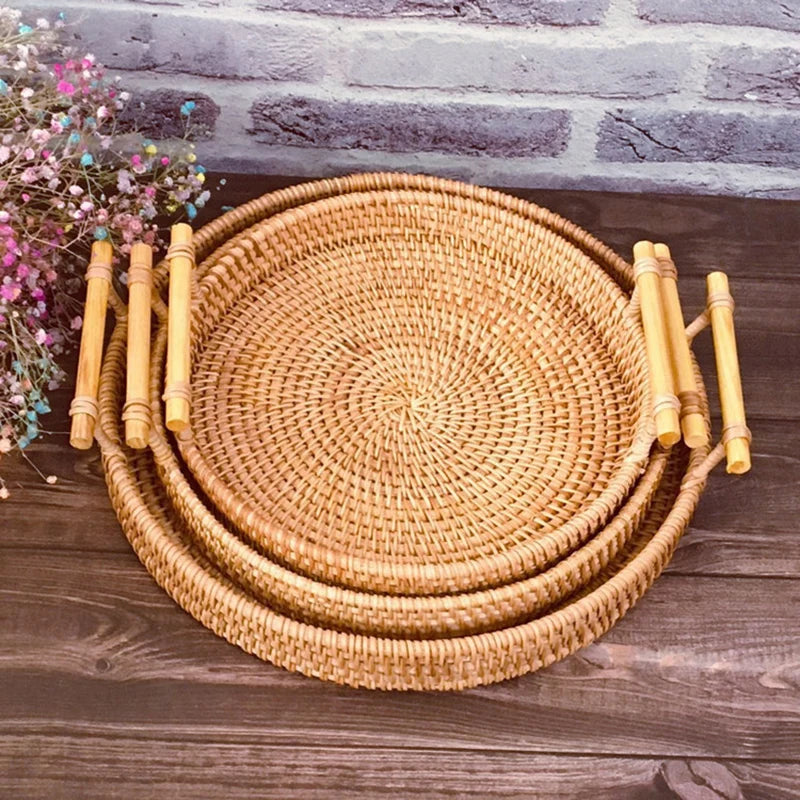 Purilite Select Woven Rattan Storage Basket with Strap Handle