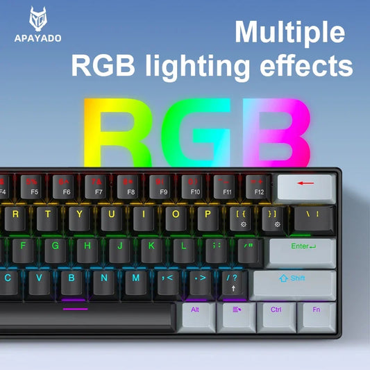 Purilite Select K61 Mini Wired Mechanical Keyboard – 60% Layout, RGB Backlit, Hot-Swappable