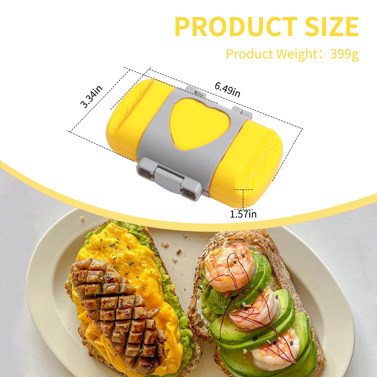 Microwave sandwich breakfast machine, compact design, can make sandwiches, breakfast toast, hot dogs - including recipe books - PuriLite