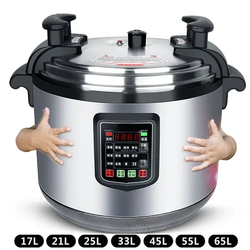Purilite Select 17L / 21L / 25L Commercial Electric Pressure Cooker 220V High Capacity Stainless Steel Rice Cooker for Large Groups - PuriLite