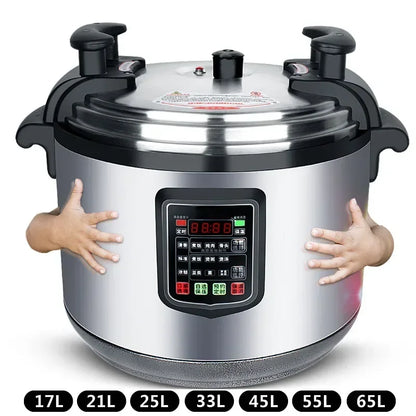 Purilite Select 17L / 21L / 25L Commercial Electric Pressure Cooker 220V High Capacity Stainless Steel Rice Cooker for Large Groups - PuriLite