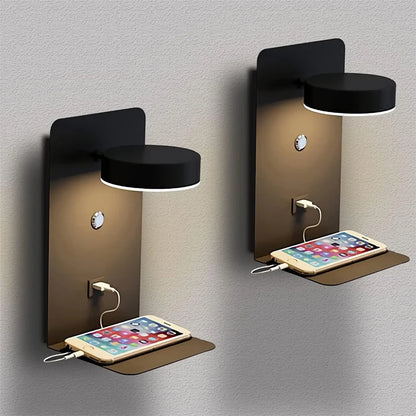 Purilite Select Modern LED Wall Sconce with USB Charging – Up & Down Wall Lamp – Touch Switch Indoor Wall Light