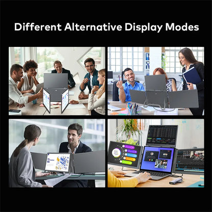 Purilite Select Triple Screen Portable Monitor for Laptop – 14 Inch FHD IPS LCD Display Extender with Type-C Connectivity, Adjustable Swivel Bracket, Secondary Screen for Work, Gaming, Travel, and Multitasking - PuriLite