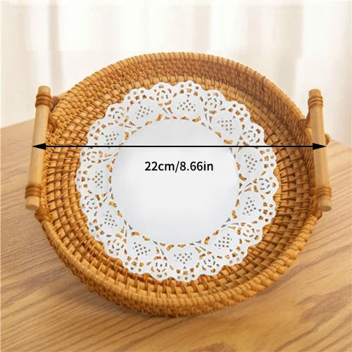 Purilite Select Woven Rattan Storage Basket with Strap Handle