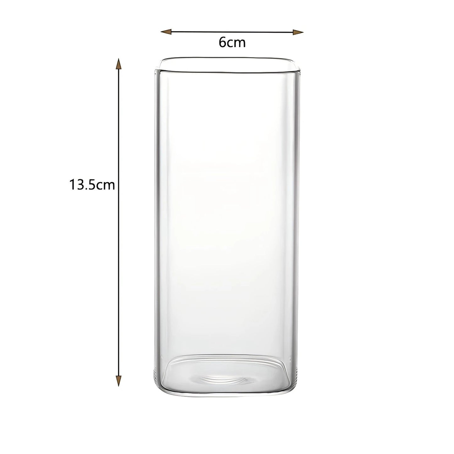 Purilite Select – Square Heat-Resistant Glass Coffee Cup with Lid &amp; Straw