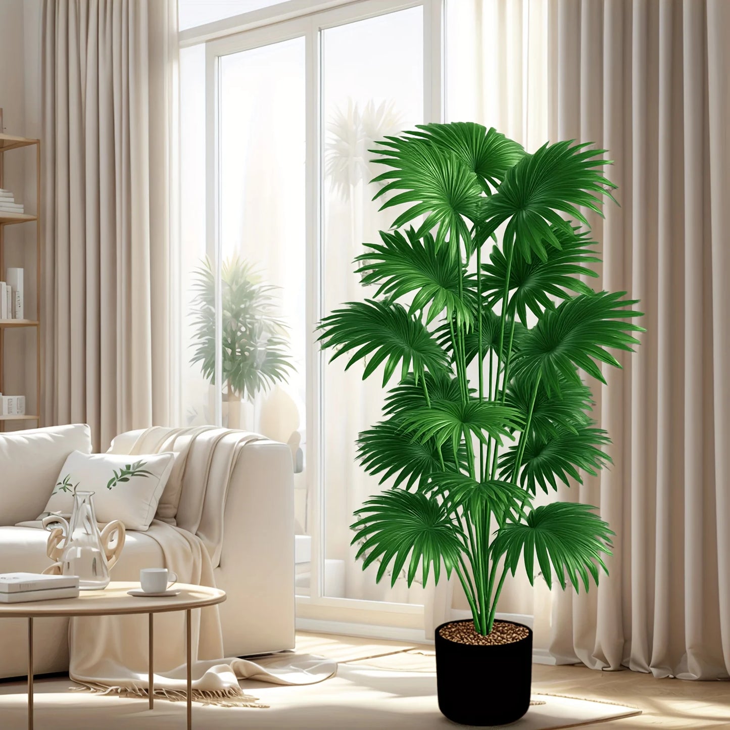 Purilite Select 43.3-Inch Artificial Palm Tree – Large Faux Tropical Plant for Indoor Outdoor Home and Event Decor (No Pot) - PuriLite