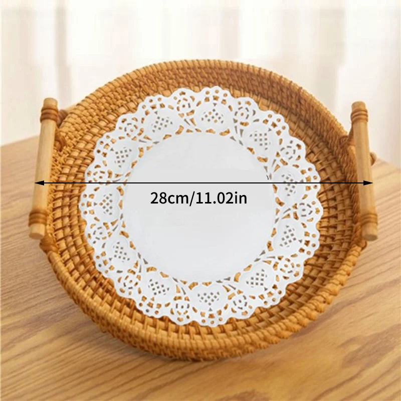 Purilite Select Woven Rattan Storage Basket with Strap Handle