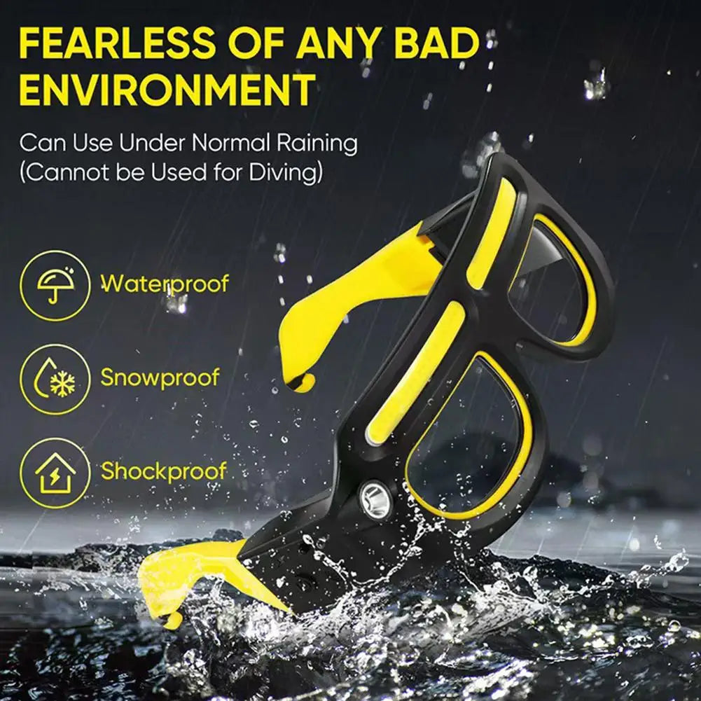 Purilite Select Rechargeable LED Safety Glasses Headlamp 800 Lumens with Motion Sensor, 5 Lighting Modes, Detachable Work Light for Outdoor and Maintenance Use