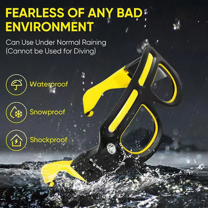 Purilite Select Rechargeable LED Safety Glasses Headlamp 800 Lumens with Motion Sensor, 5 Lighting Modes, Detachable Work Light for Outdoor and Maintenance Use
