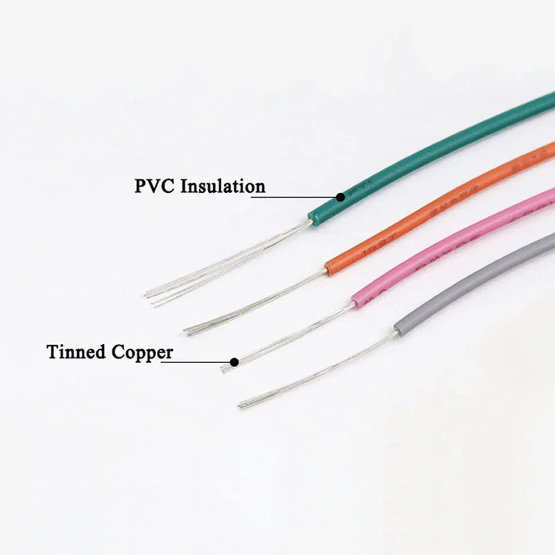 Purilite Select UL1007 PVC Insulated Stranded Wire Kit 30AWG / 28AWG / 26AWG / 24AWG / 22AWG / 20AWG / 18AWG / 16AWG 5-Color Electrical Hook-Up Cable Set