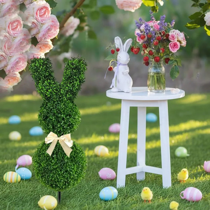 Purilite Select Artificial Bunny Garden Stakes – Faux Greenery Rabbit Outdoor Decor for Porch, Pathway, Yard, and Spring Display - PuriLite