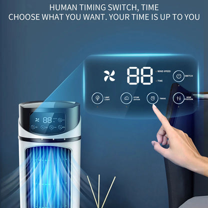 Purilite Select™ USB Mini Air Conditioner Fan – 6-Speed Cooling, Humidifier &amp; Timer