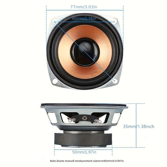 Purilite Select 2 Pcs 3-Inch Subwoofer Midrange Bass Speakers