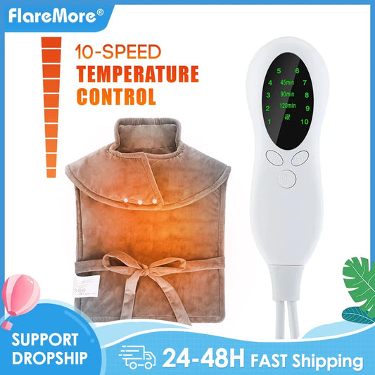 Purilite Select Electric Heating Pad Wrap Vest – Full Back, Neck & Shoulder Heating Shawl for Winter Comfort