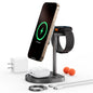 Purilite Select 3-in-1 Magnetic Wireless Charging Stand 15W Fast Charging Station for Phone, Smart Watch & Earbuds, Basketball Style Desktop Charging Holder with Adjustable Angle & LED Indicator