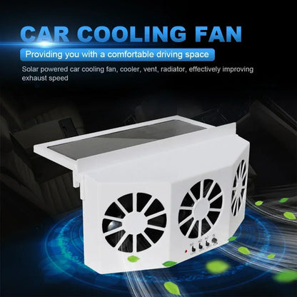 Purilite Select Solar Powered Car Exhaust Fan with Triple Head Air Circulation, USB Rechargeable Ventilation Cooling Fan for Vehicle Interior Heat Reduction - PuriLite