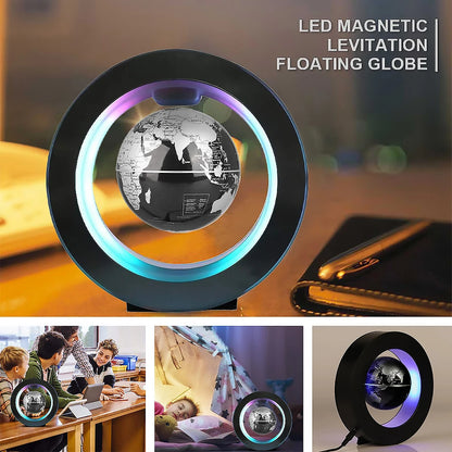 Purilite Select Floating Globe LED Lamp –  Magnetic Suspension Rotating Levitating Globe Lamp – Multicolor Anti-Gravity Rotating World Map – Floating Globe with LED Light