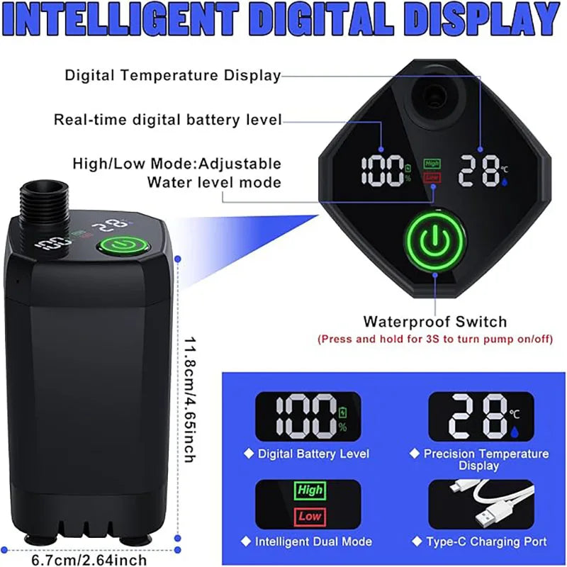 Purilite Select Portable Camping Shower | 6000mAh Rechargeable Electric Outdoor Shower with LED Display