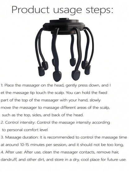 Purilite Select Ultra Scalp Massager Electric Head Massager with 8-Frequency Vibration, 360 Degree Relaxation, Rechargeable Portable Stress Relief Device - PuriLite