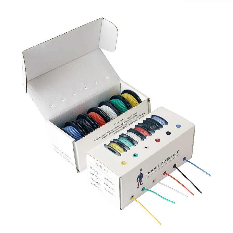 Purilite Select Silicone Insulated Stranded Wire Kit 6-Color Flexible Electrical Hook-Up Wire Set