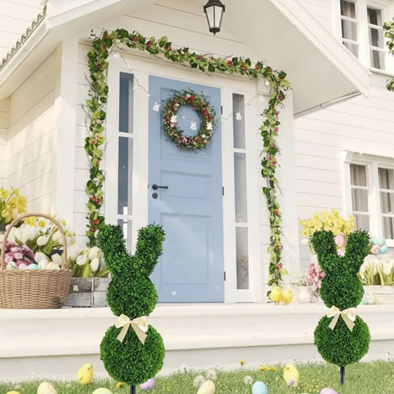 Purilite Select Artificial Bunny Garden Stakes – Faux Greenery Rabbit Outdoor Decor for Porch, Pathway, Yard, and Spring Display - PuriLite