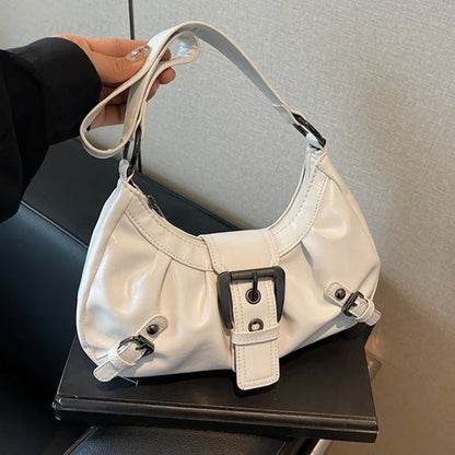Purilite Select Y2K Retro Pleated Hobo Shoulder Bag