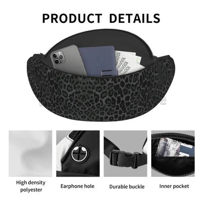 Purilite Select Black Leopard Print Fanny Pack
