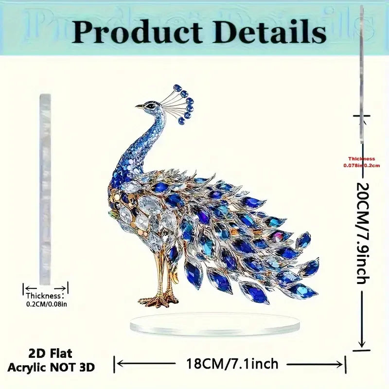 Purilite Select Luxurious Crystal Peacock Ornament – Elegant Acrylic Sculpture for Home, Office & Event Decor