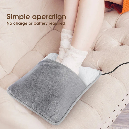 Electric Heated Foot Warmer Soft Feet Heater Pad 1/9-gear Adjustable Temperature Office Electric Feet Heating Pad For Home - PuriLite