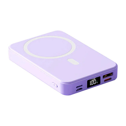Purilite Select 10000mAh Magnetic Power Bank with Folding Stand – Portable Wireless Charger for iPhone &amp; Android