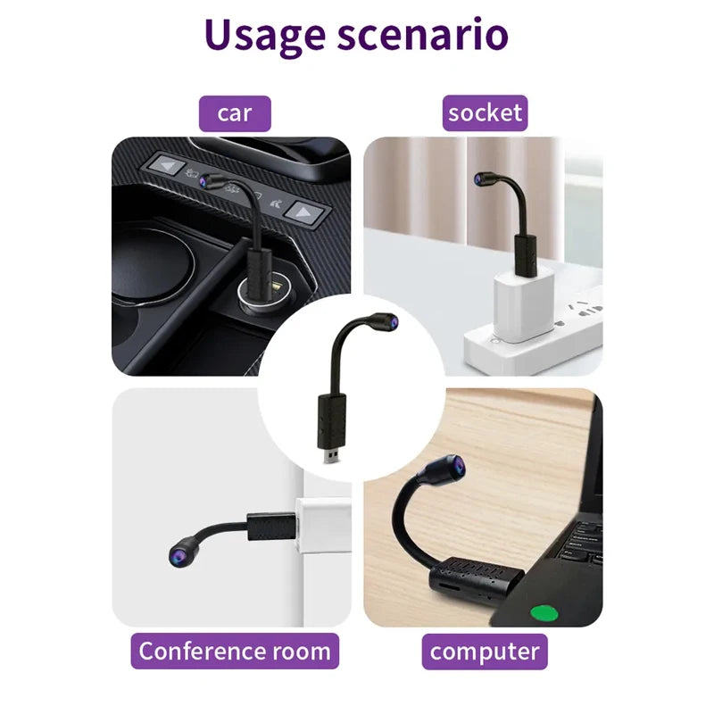 Purilite Select Mini WiFi Security Camera with Motion Detection, Flexible Lens Cable, USB Powered HD Indoor Monitoring Device