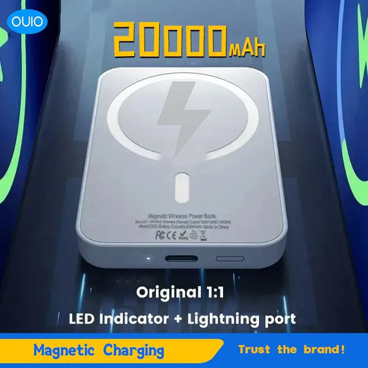Purilite Select 20000mAh Magnetic Wireless PowerBank – PD 22.5W Fast Charger for iPhone, Samsung, Xiaomi & More