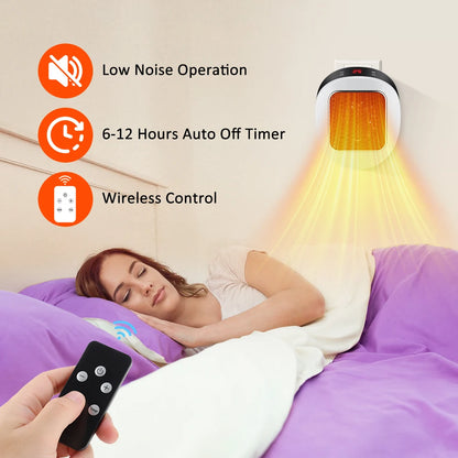 Portable Electric Heater Fan Winter Warmer Fast Heating Warm Air Blower Home Room Heater Plug in Wall Mounted Wireless Control