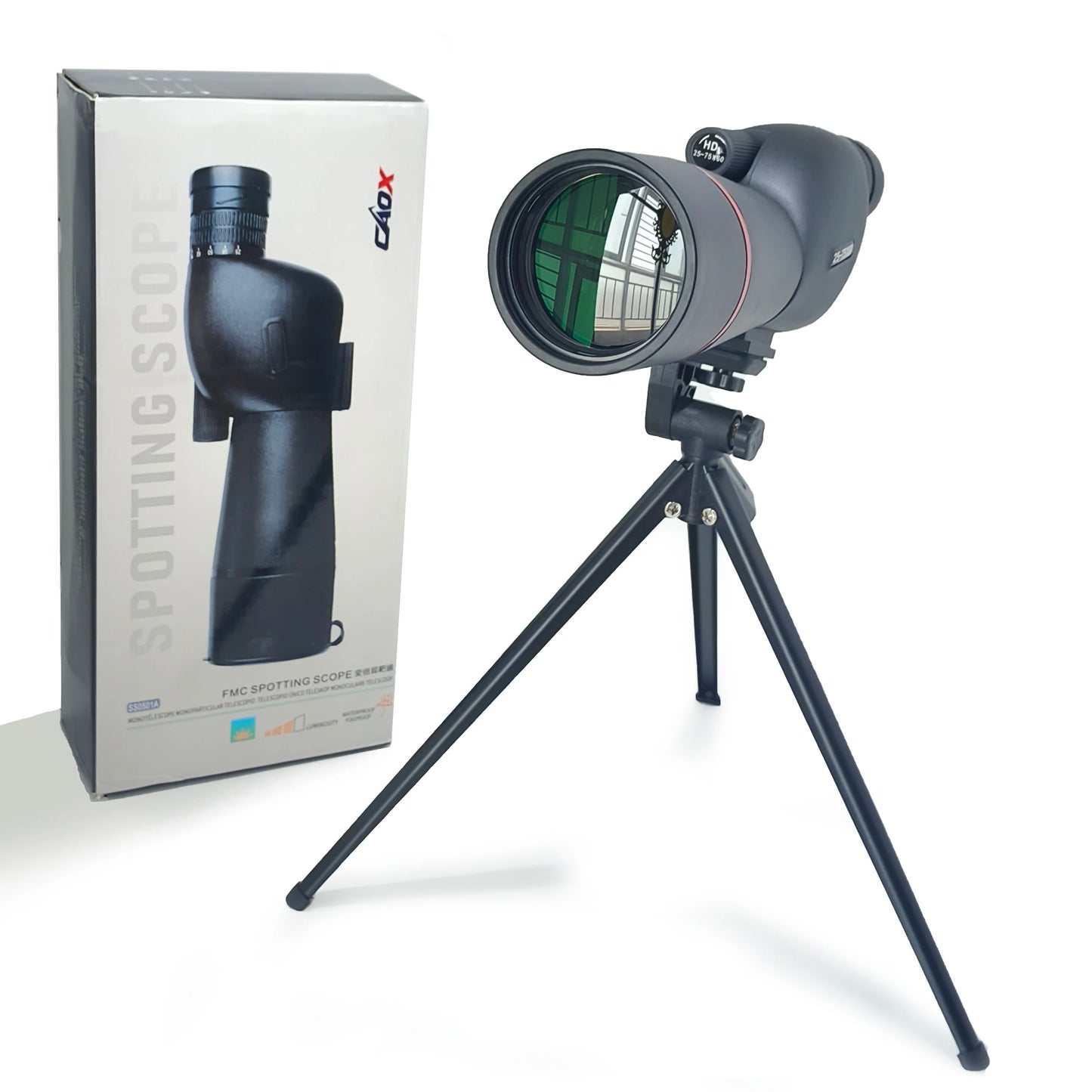 Purilite Select 25-75X High Power Zoom Monocular Telescope with 60mm Objective Lens, Phone Adapter and Tripod for Bird Watching, Camping and Outdoor Viewing