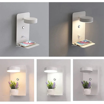 Purilite Select Modern LED Wall Sconce with USB Charging – Up & Down Wall Lamp – Touch Switch Indoor Wall Light