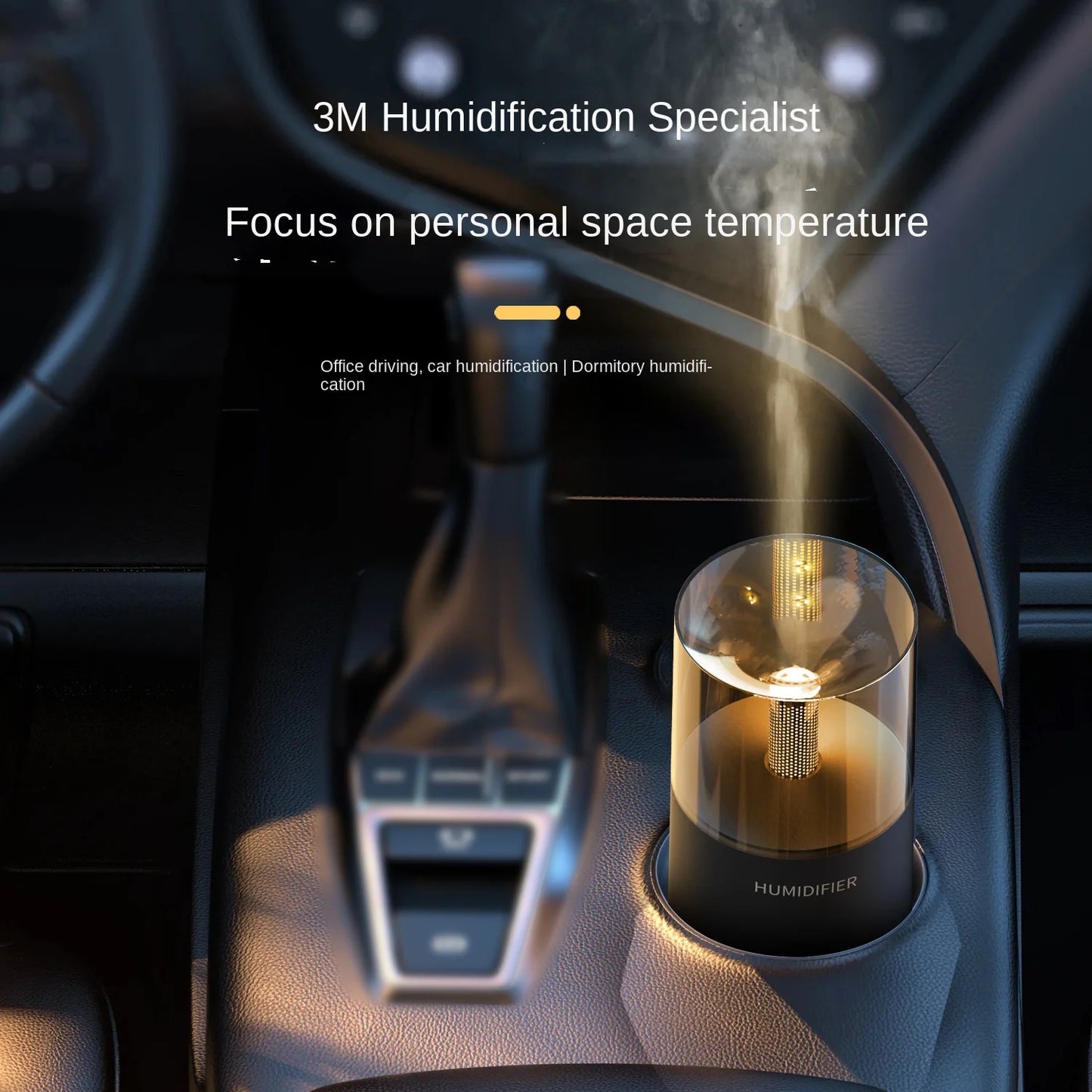 Purilite Select Artificial Flame Aromatherapy Diffuser – USB Desktop Fragrance Humidifier with Ocean Scent