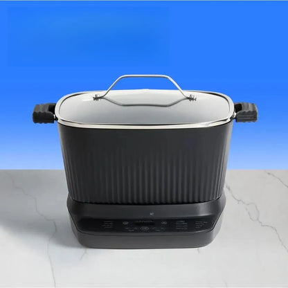 Purilite Select Family Multi-Cooker with Auto Stir & Shred Paddle – 7.5 Qt Non-Stick Ceramic Pot, 9 Presets, Dishwasher Safe, 1000W Smart Cooking System - PuriLite