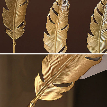 Purilite Select™ Nordic Gold Ginkgo Leaf Sculpture Luxury Metal Art for Home & Office Décor