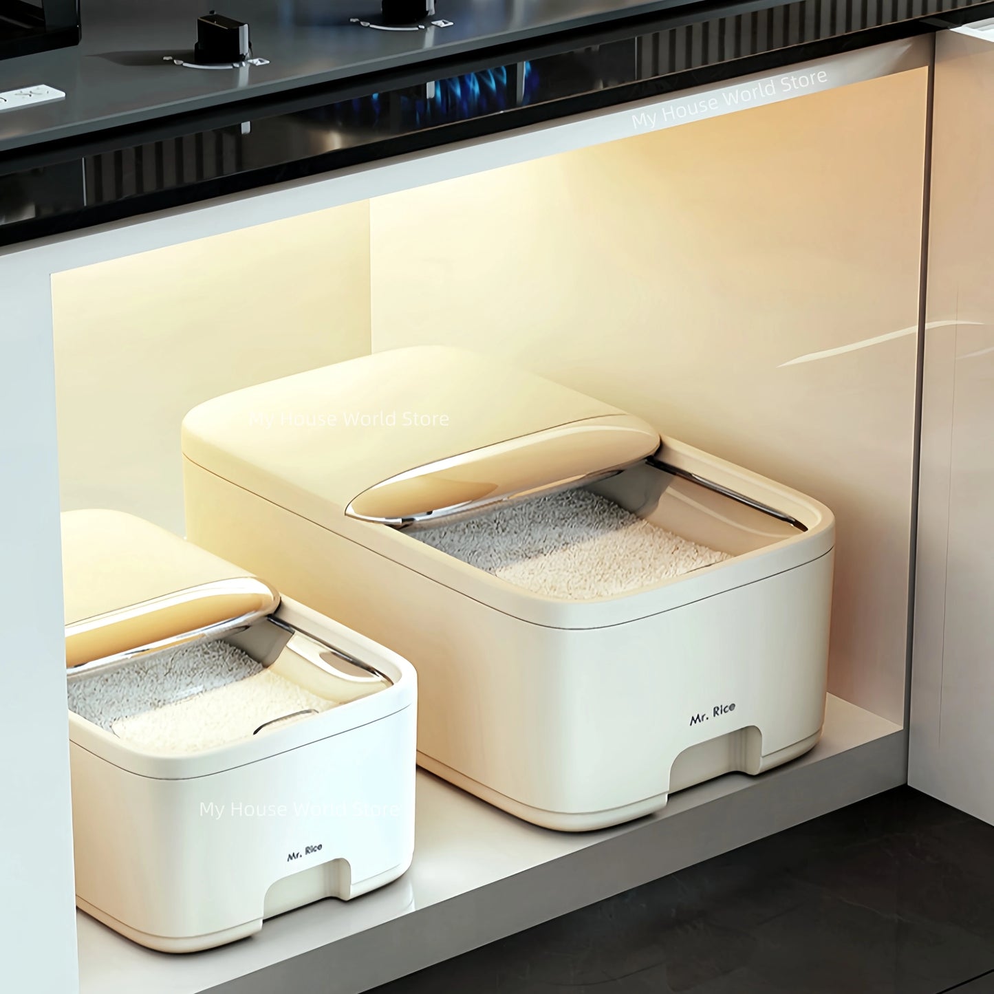 Purilite Select 10KG Rice Storage Box with Lid Insect Proof Moisture Proof Sealed Grain Container for Kitchen Dry Food Storage - PuriLite