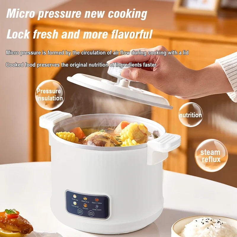 1.8L Micro Pressure Rice Cooker for 1-2 People, Multifunctional Household Hot Pot, Porridge, Soup, Electric Rice Cooker 220V - PuriLite